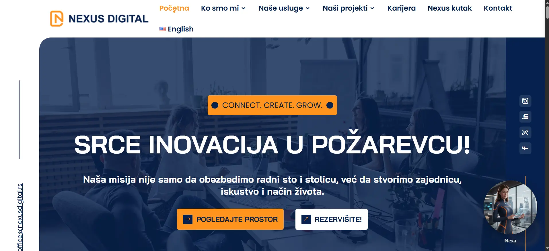 Screenshot der Website Nexus Digital
